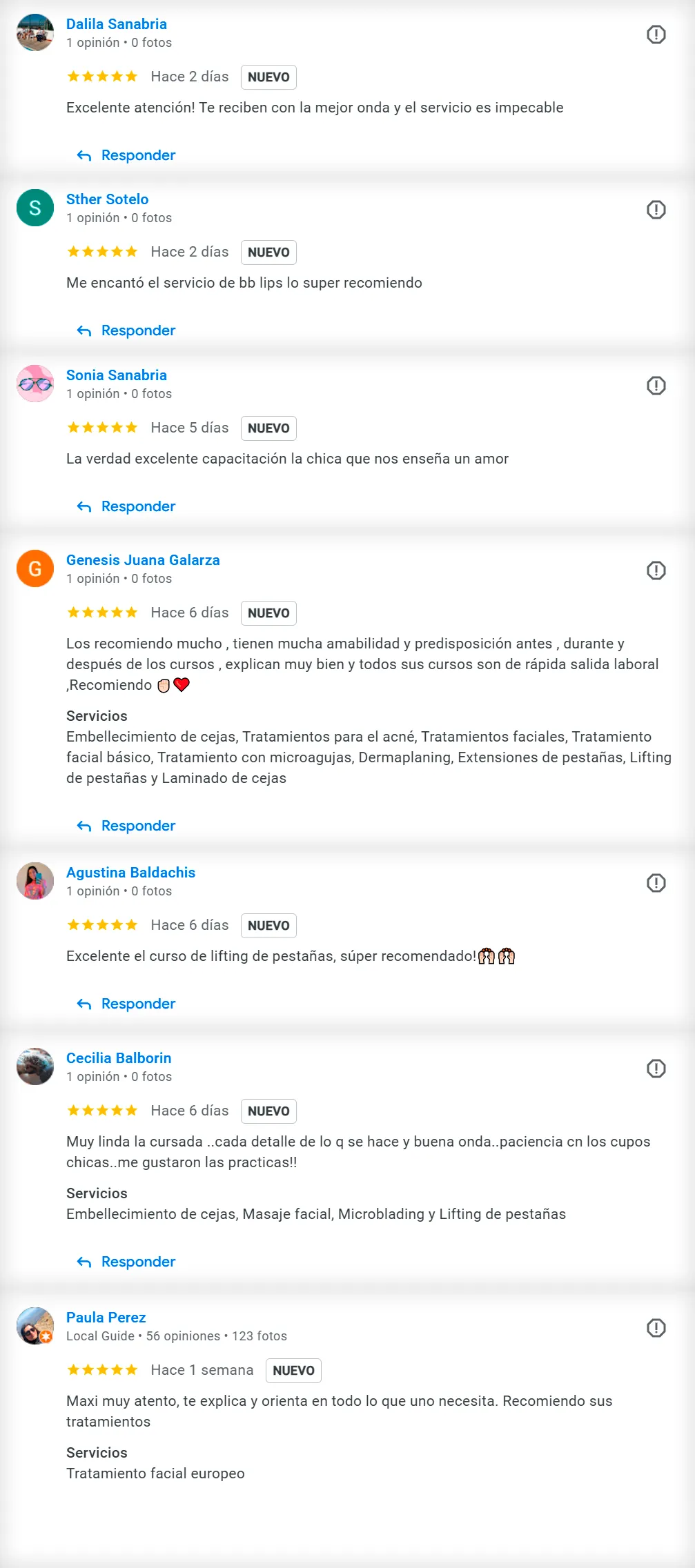 Reseñas de alumnas versión móvil 2